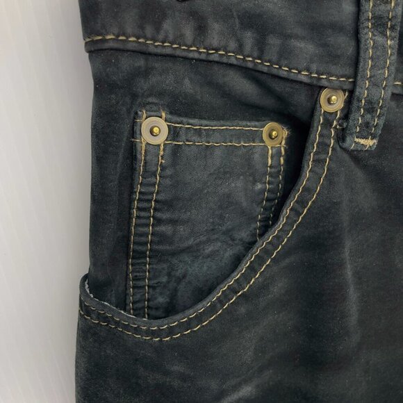 BOVINES Suede 90βs VTG Genuine Ultra-High Waist Charcoal Black Pants sz 8β - Picture 5 of 8